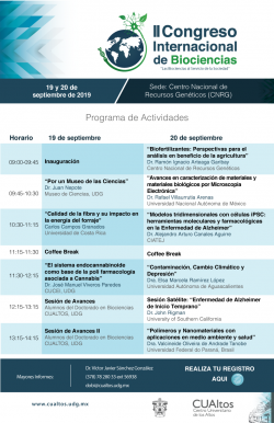 II Congreso Internacional en Biociencias