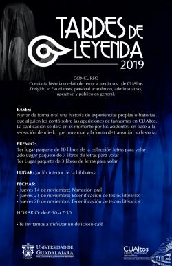 Concurso. Tardes de Leyenda. Mayores Informes Biblioteca CUAltos.