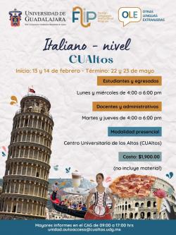 Curso Italiano CUAltos inicio 13 febrero autoacceso