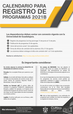 Registro de Programas Servicio Social 2021-B